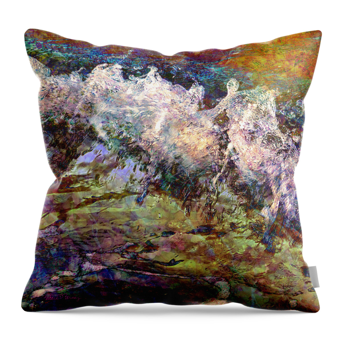 Ocean Throw Pillow featuring the digital art Seascape by Barbara Berney