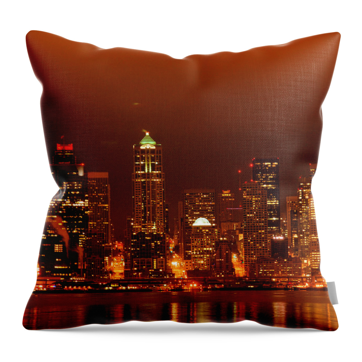 Seattle Throw Pillow featuring the photograph Seattle Skyline by Michael Merry