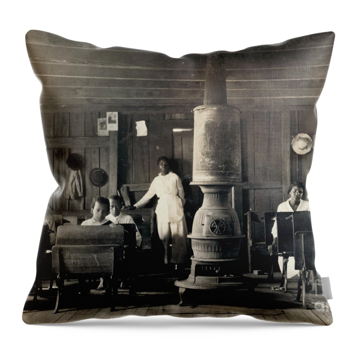 1916 Throw Pillow featuring the photograph Segregated School, 1916 by Granger