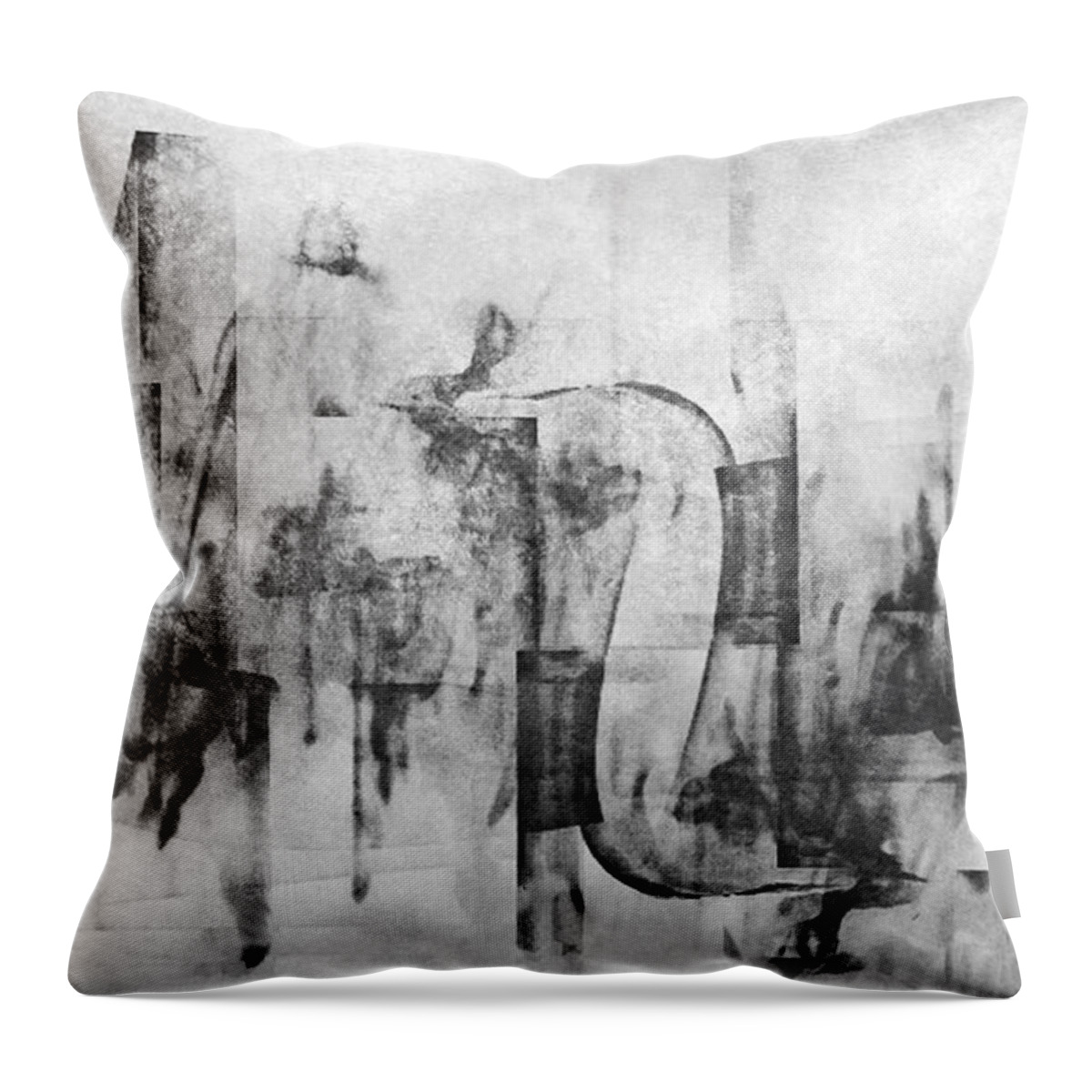 Lyrical Abstract Throw Pillow featuring the digital art Serious Fun in the Heart of the City by Jean Moore