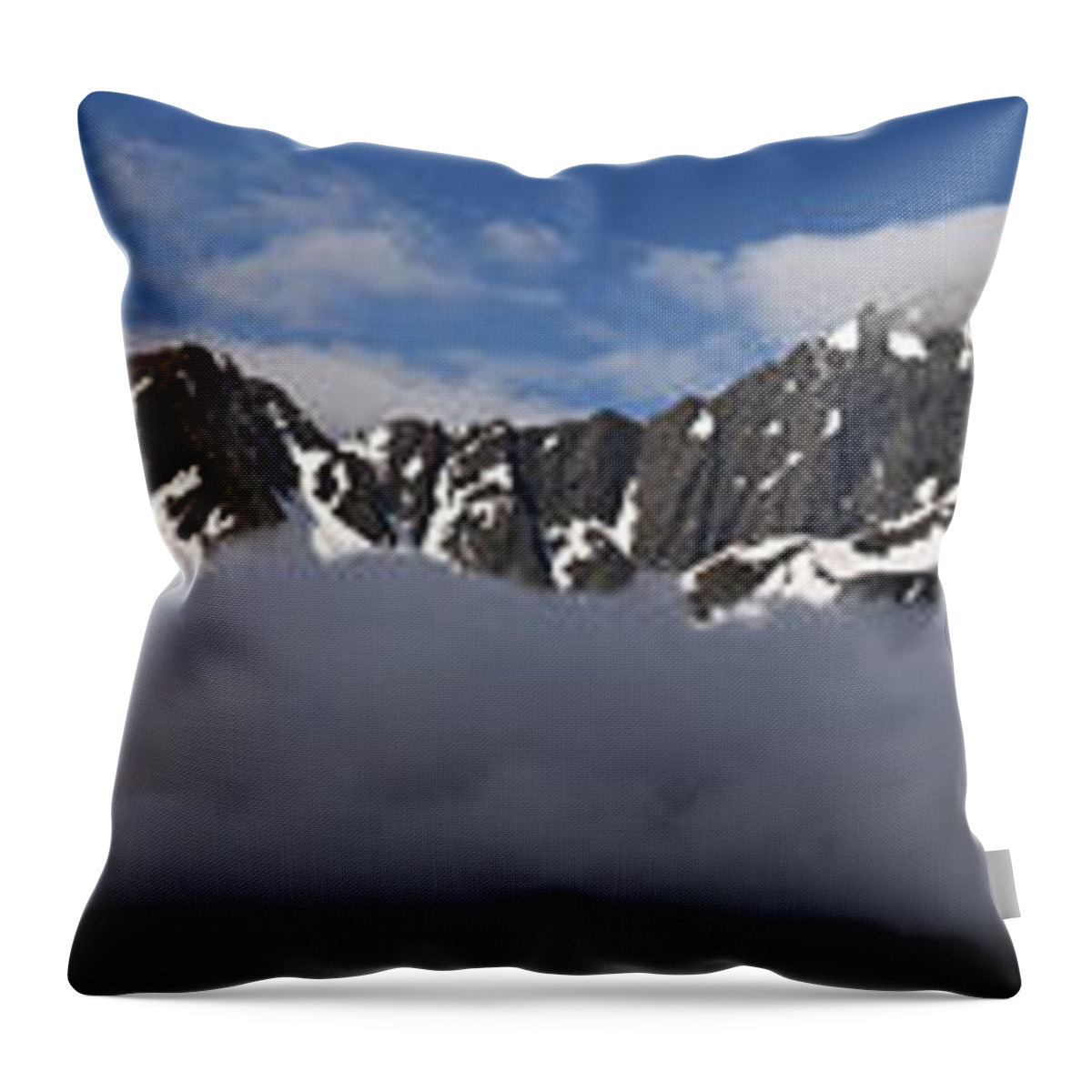 Seward Mountain Range Throw Pillow featuring the photograph Seward Mountain Range by Wes and Dotty Weber