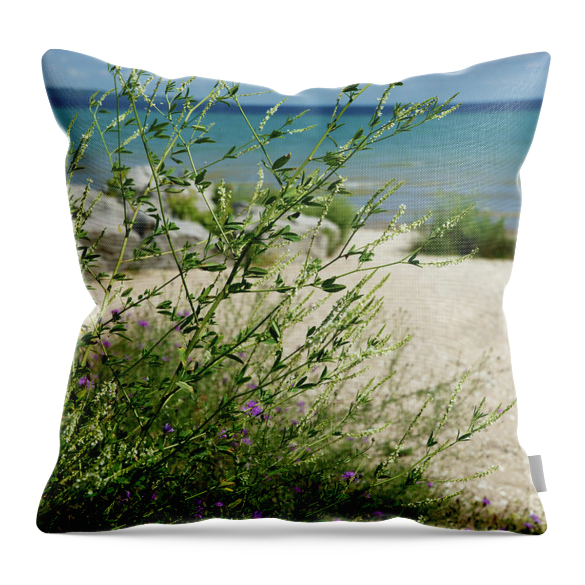 Lake Throw Pillow featuring the photograph Shades of Blue by Linda Shafer