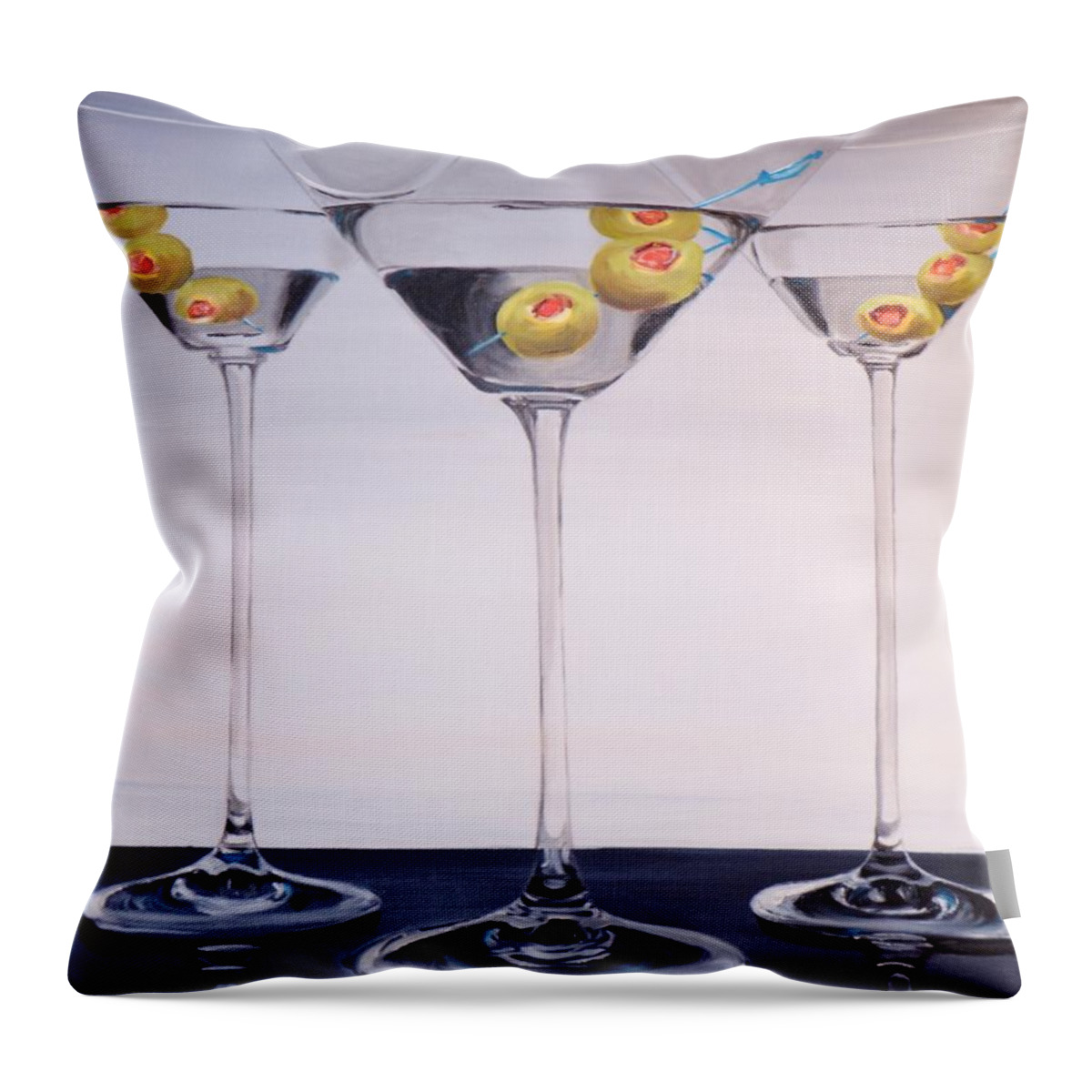 Martini Throw Pillow featuring the painting Shaken Not Stirred by Donna Tuten