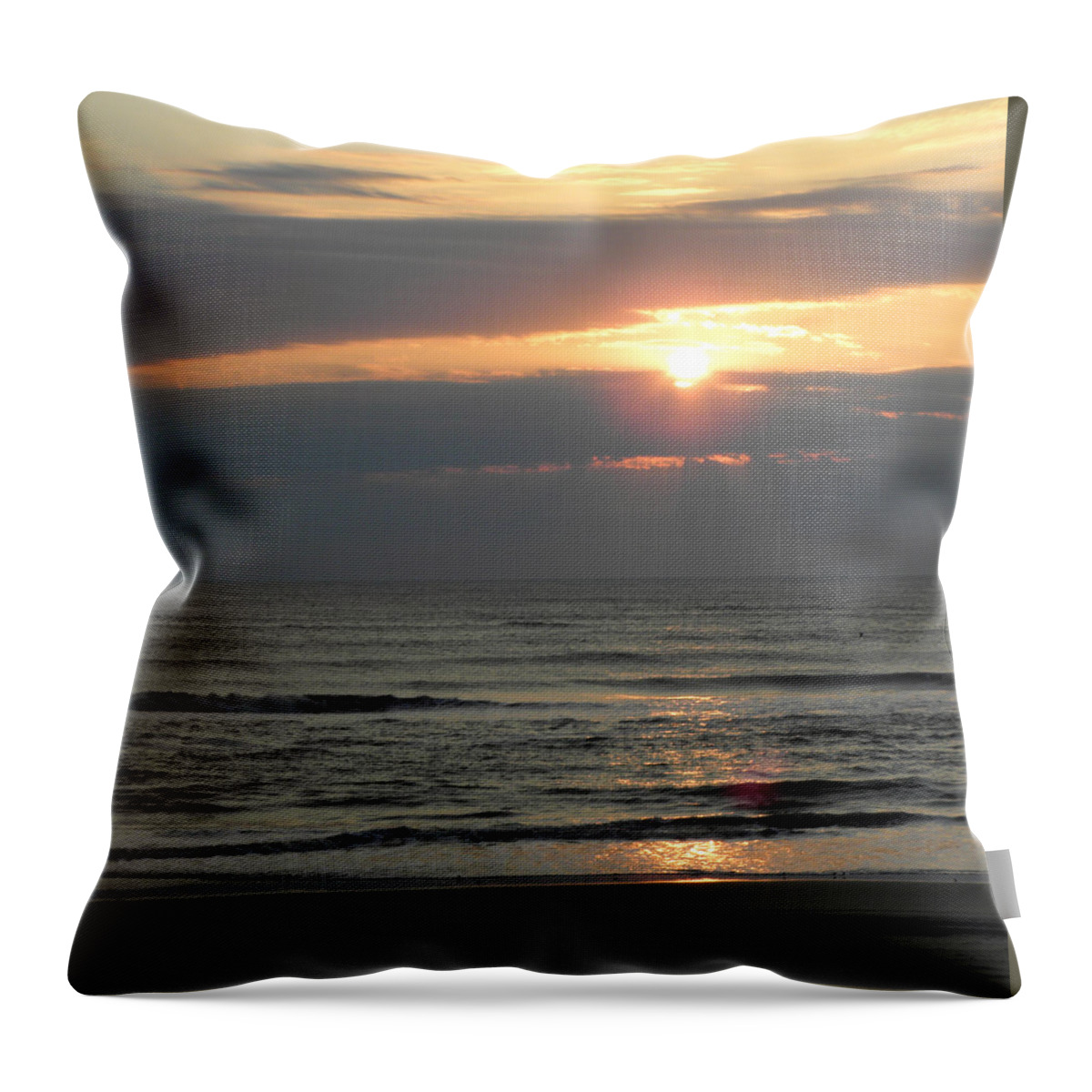 Sunrise Throw Pillow featuring the photograph She Peaks And Reflects by Kim Galluzzo