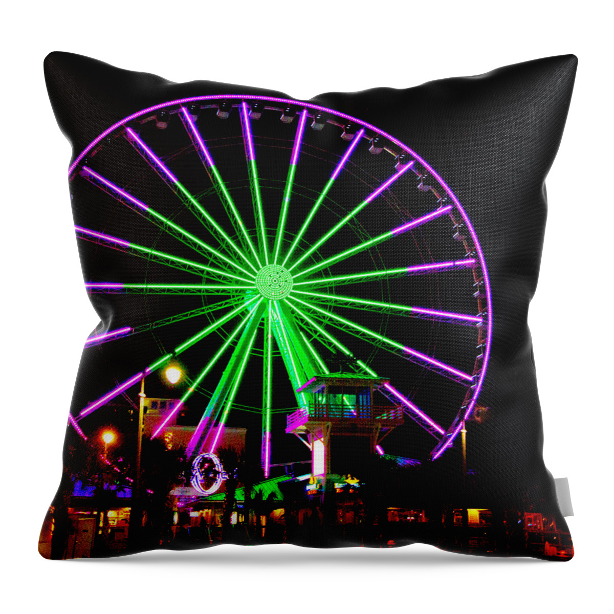 Sky Wheel Throw Pillow featuring the photograph Sky Wheel by Bill Barber