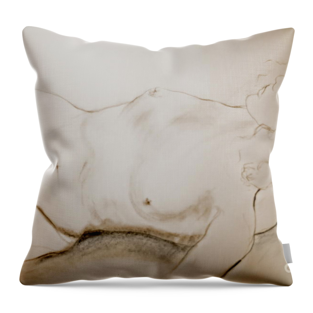Woman Throw Pillow featuring the drawing Sleep by Rory Siegel