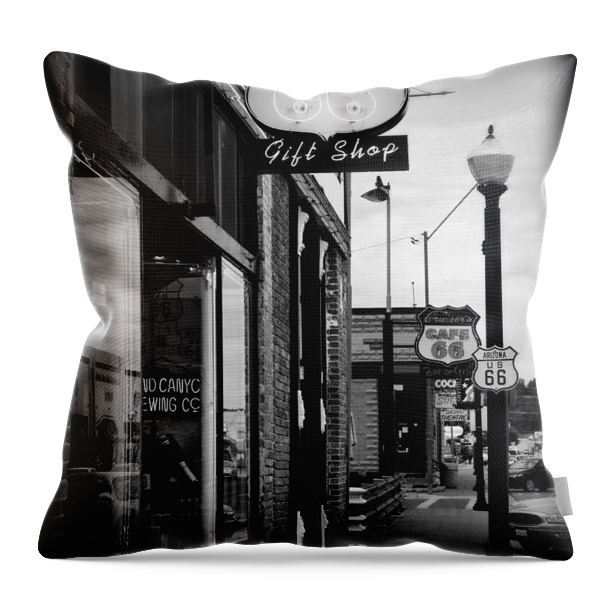 Williams Throw Pillow featuring the photograph Small Town Shops by Ricky Barnard