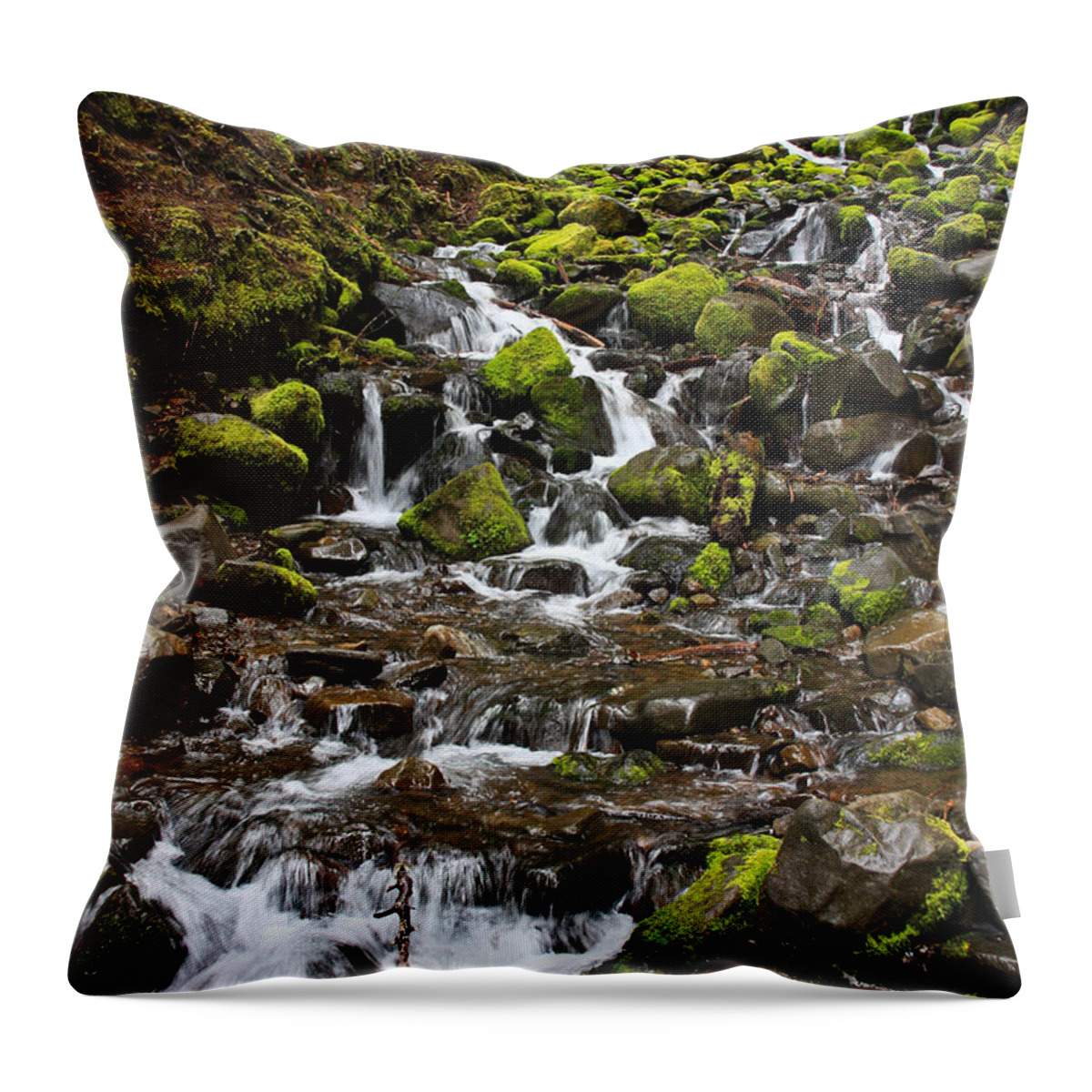 Waterfall Throw Pillow featuring the photograph Small Waterfall by Mark Alder
