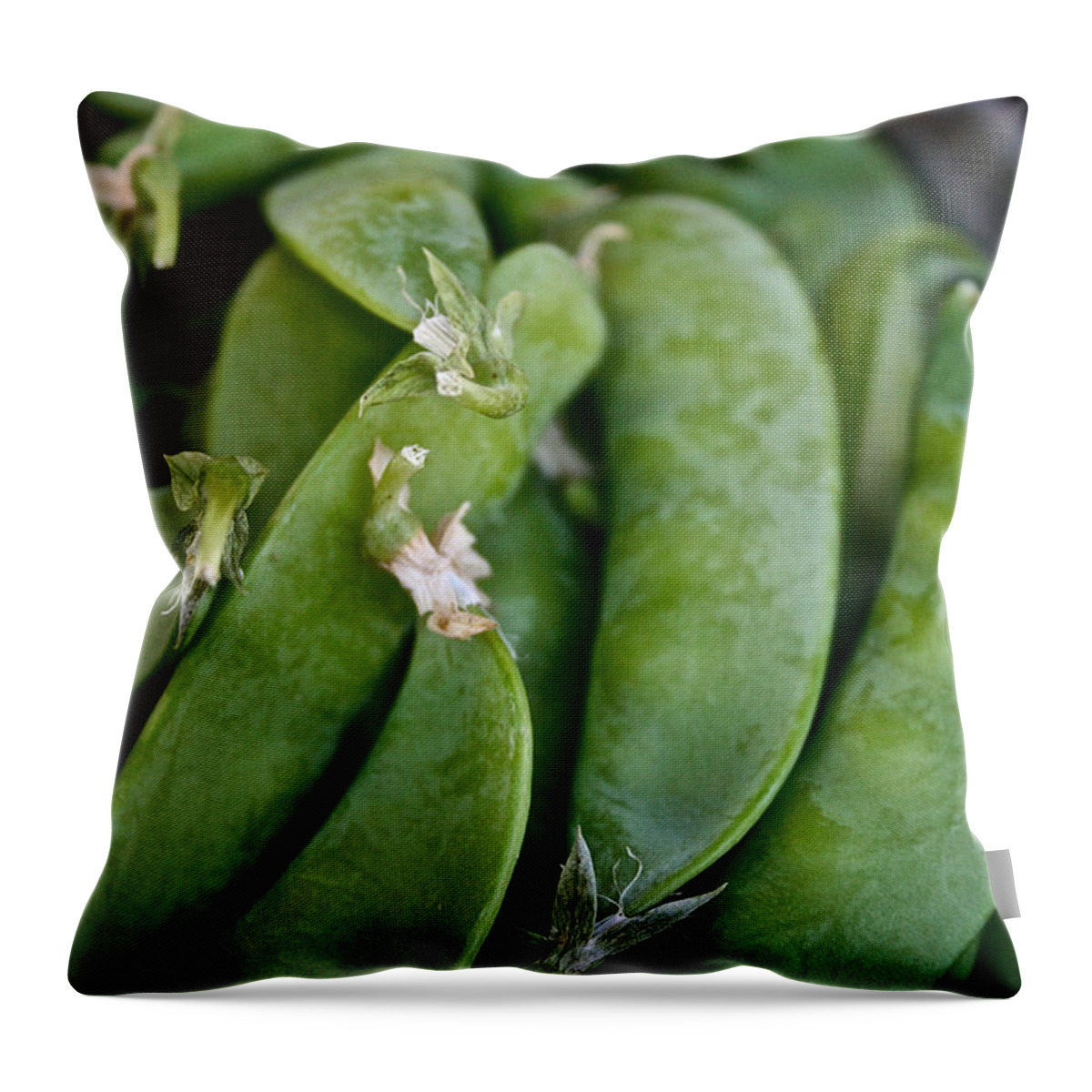 Food Throw Pillow featuring the photograph Snap Peas Please by Susan Herber
