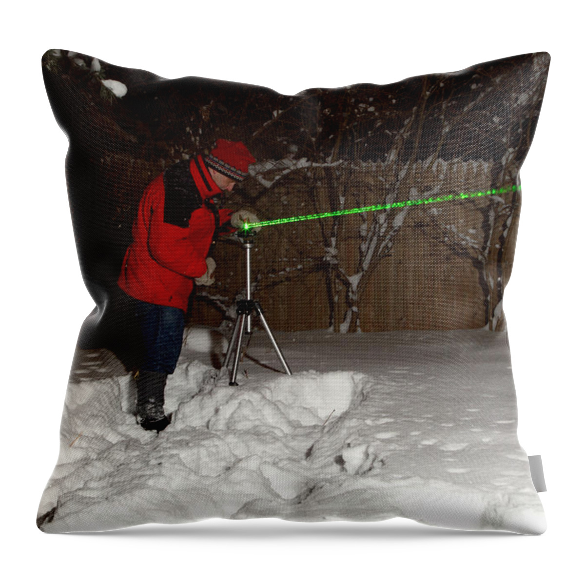 People Throw Pillow featuring the photograph Snow Researcher by Ted Kinsman