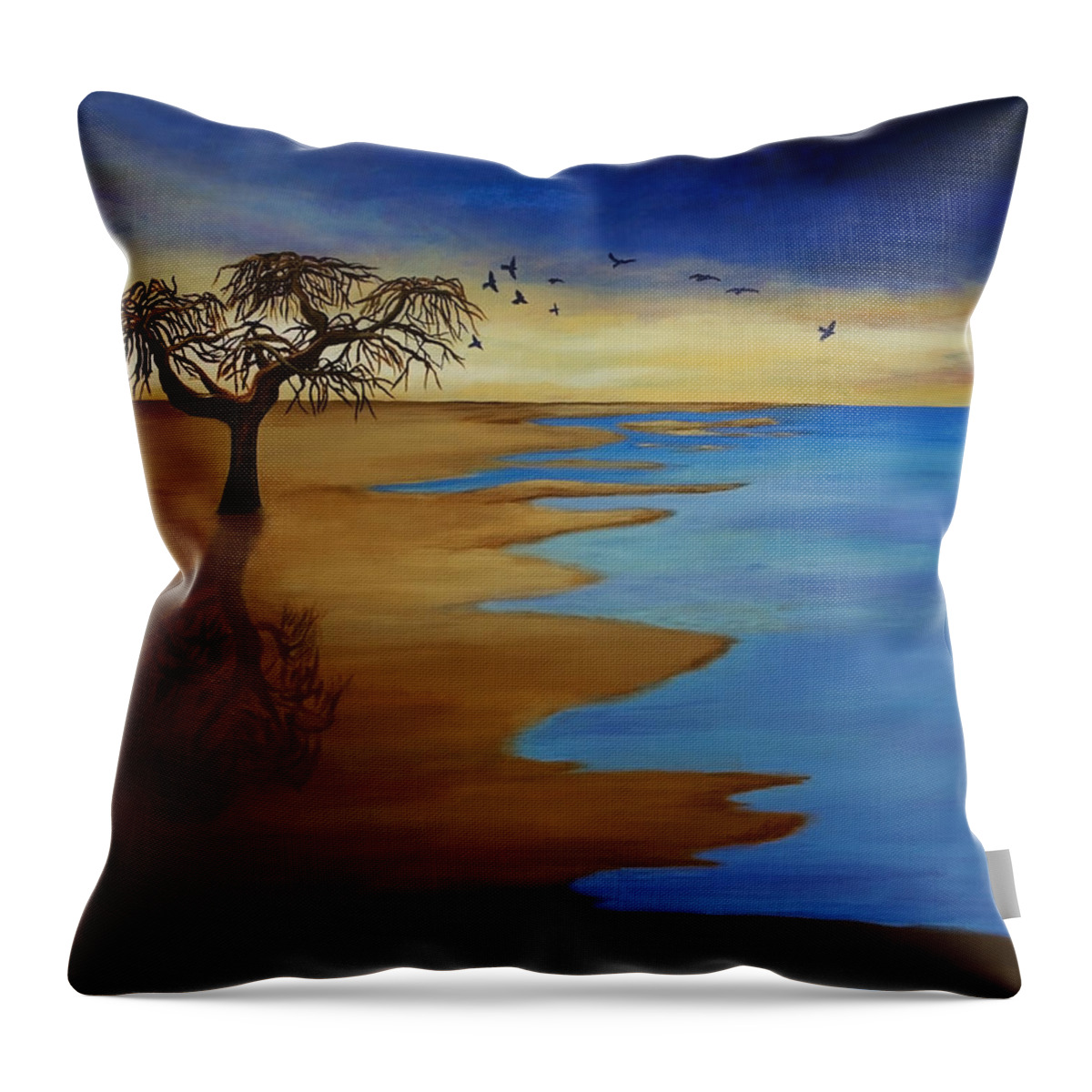 Acrylic Throw Pillow featuring the painting Solitude by Michelle Joseph-Long