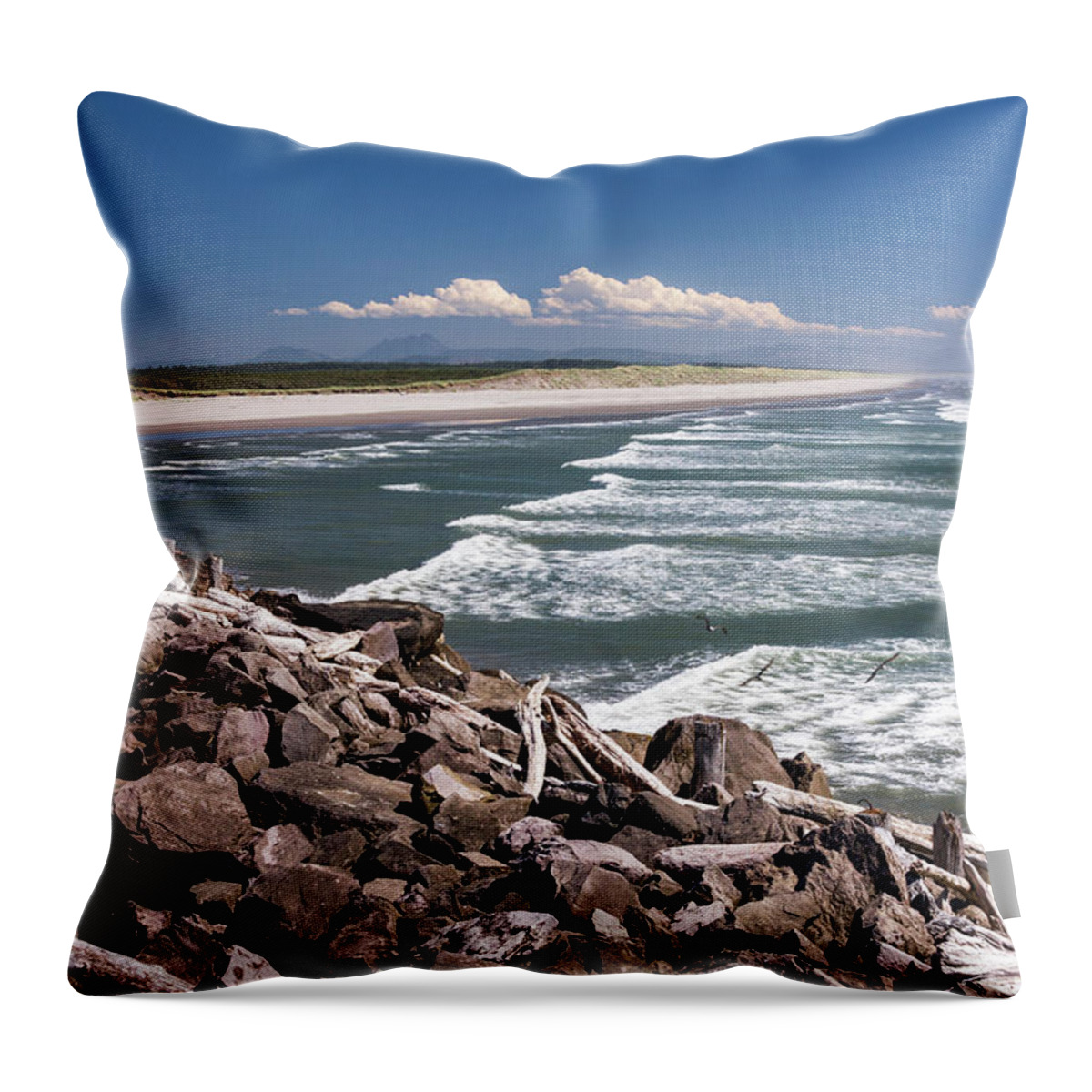 Afternoon Throw Pillow featuring the photograph South Jetty 2 by Albert Seger