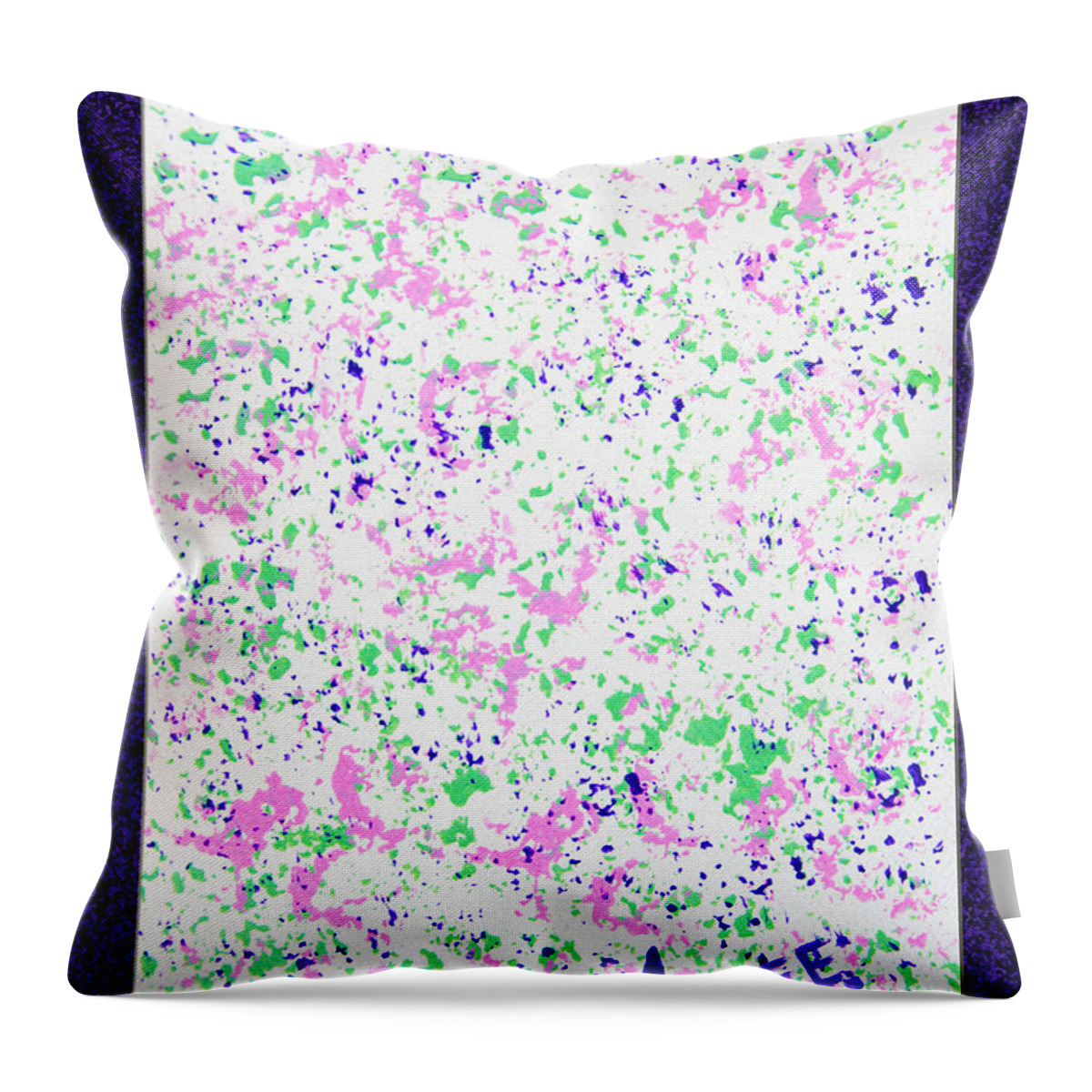 Painting Throw Pillow featuring the painting Speckle Painting 1 by Andee Design