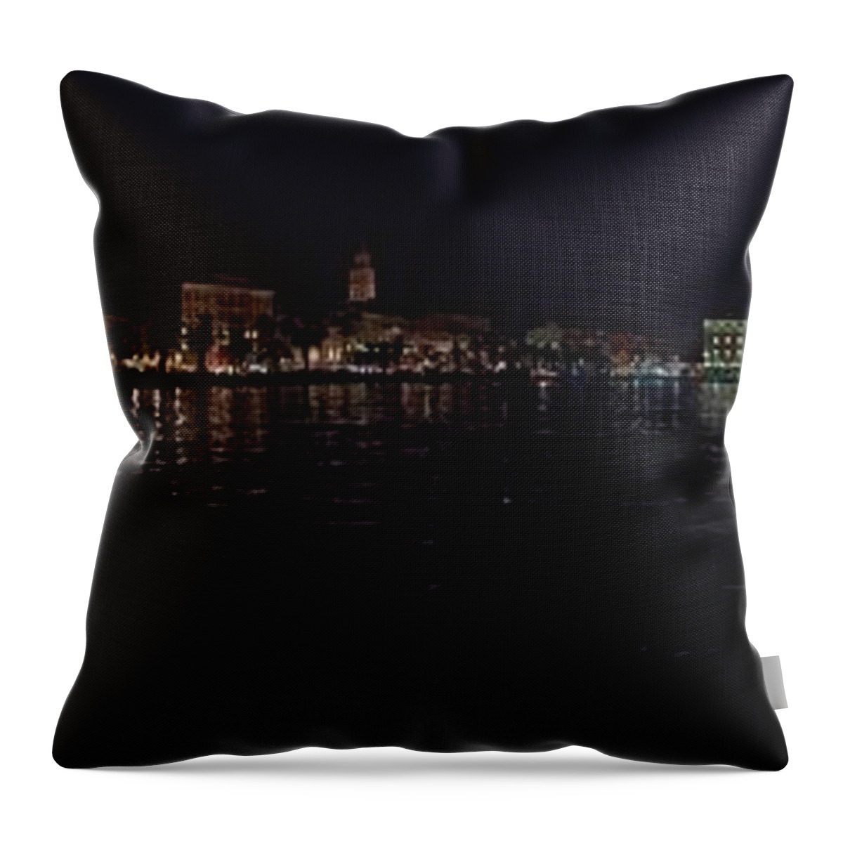 2012 Throw Pillow featuring the photograph Split Old town by night by Jouko Lehto