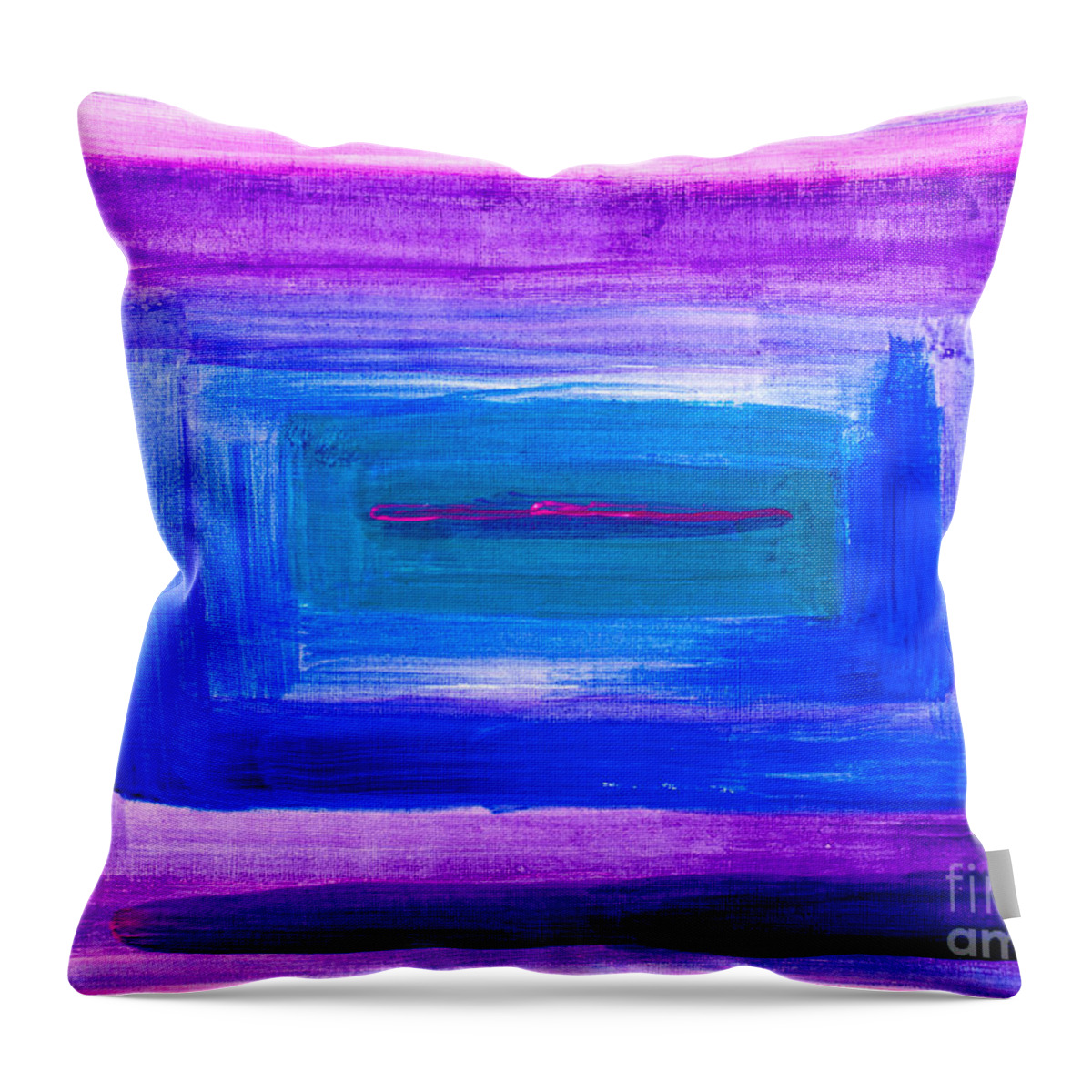 Square Throw Pillow featuring the painting Square rectangles by Simon Bratt