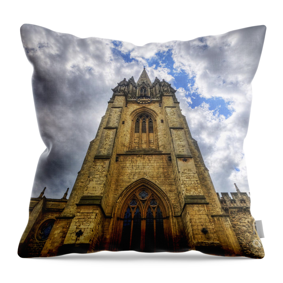 Oxford Throw Pillow featuring the photograph St Mary The Virgin - Oxford by Yhun Suarez