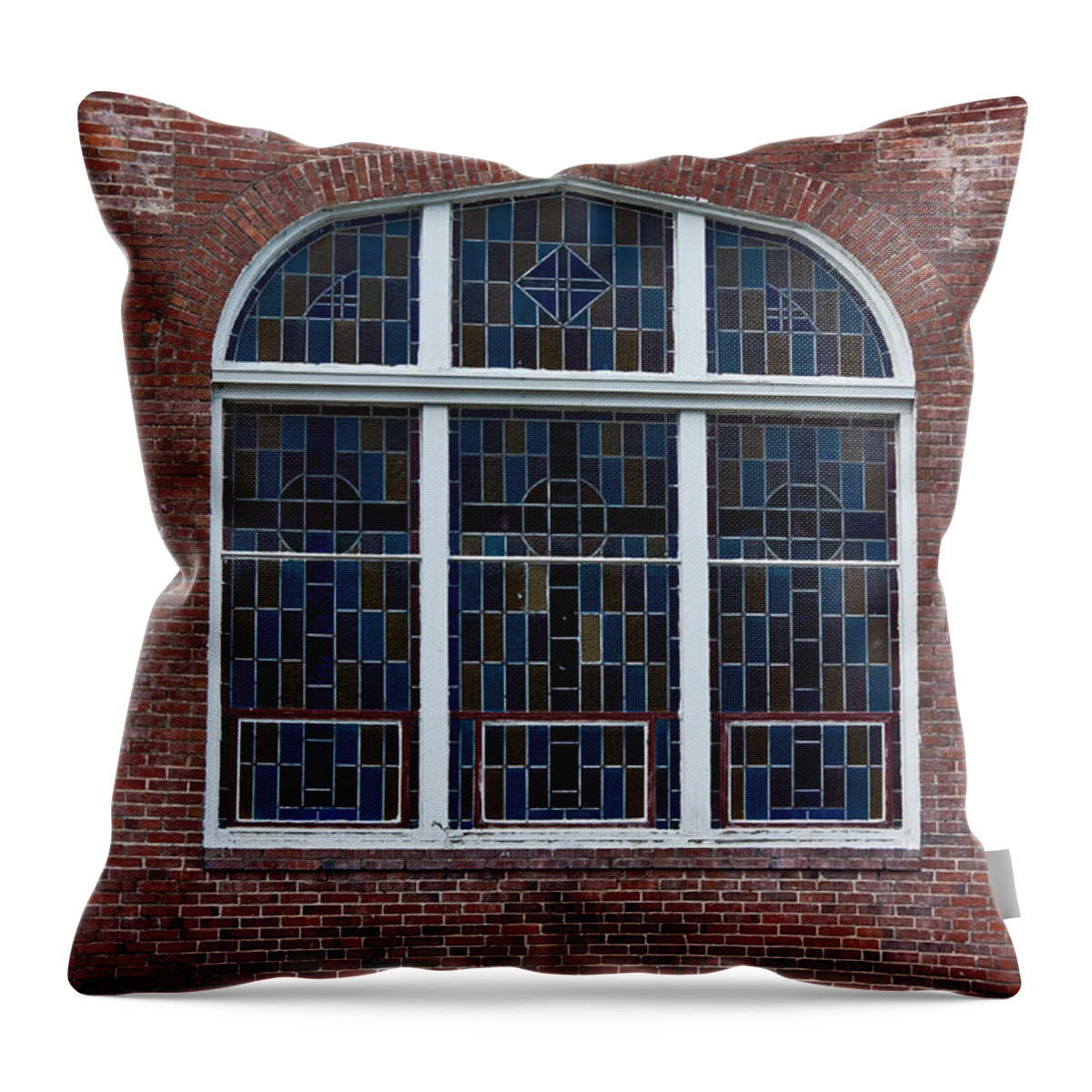 Architectural Features Throw Pillow featuring the photograph Stained Glass at St Paul by Ed Gleichman