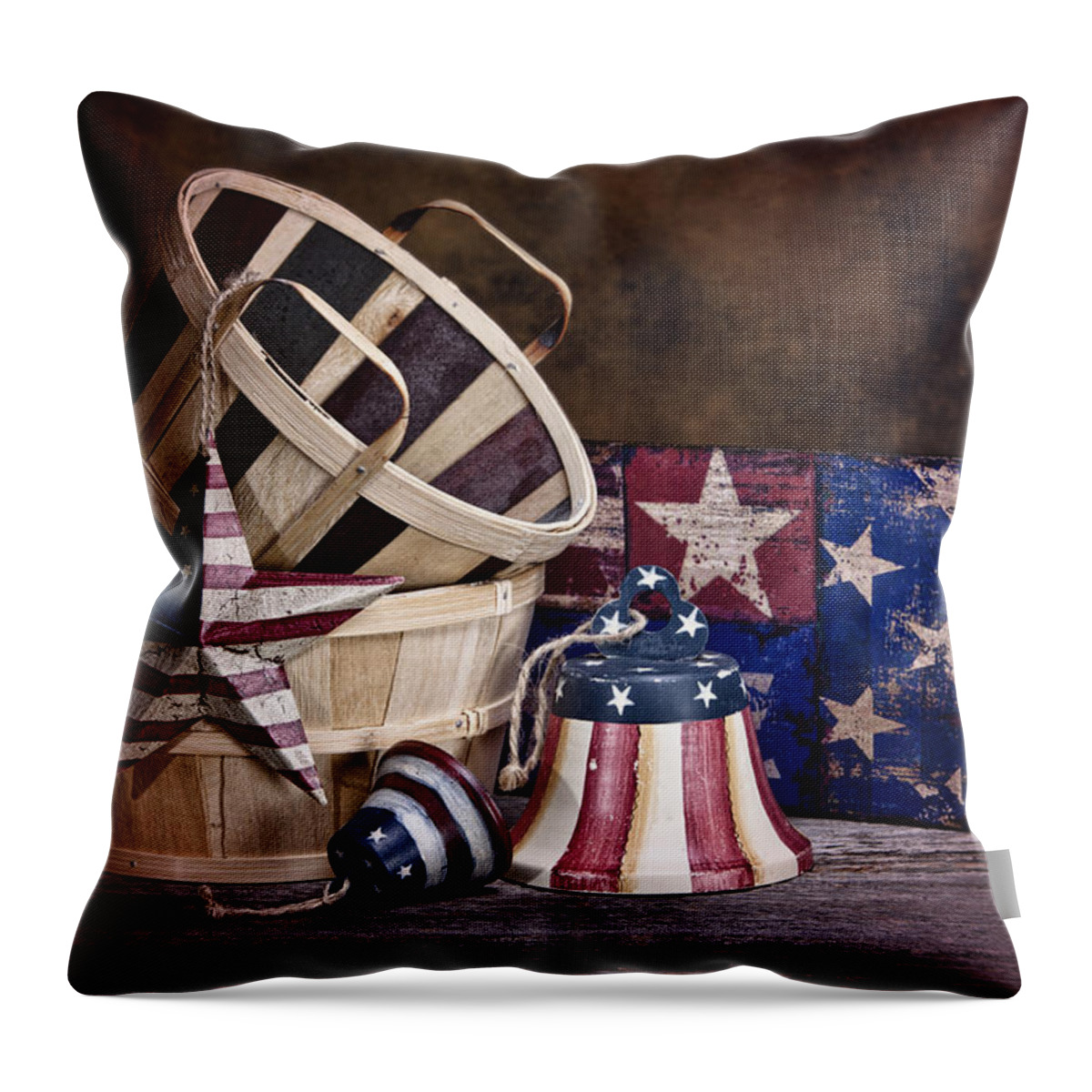 Stars And Stripes Throw Pillow featuring the photograph Stars and Stripes Still Life by Tom Mc Nemar