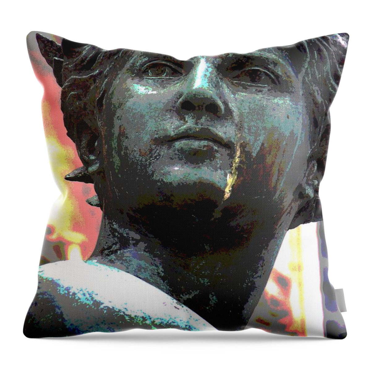  Throw Pillow featuring the photograph Statue - Paris - France by Francoise Leandre