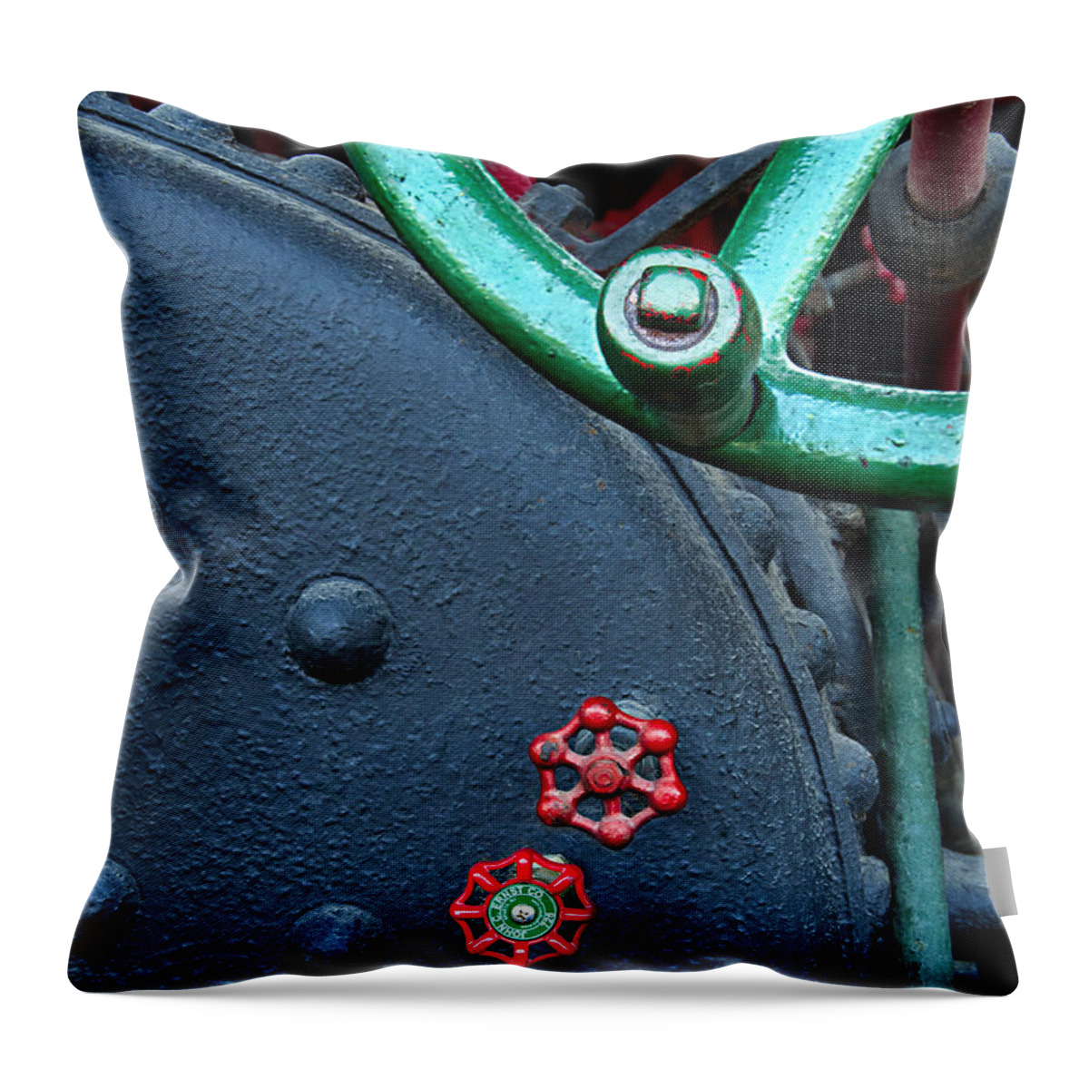Steam Valve Throw Pillow featuring the photograph Steam Valves by Murray Bloom