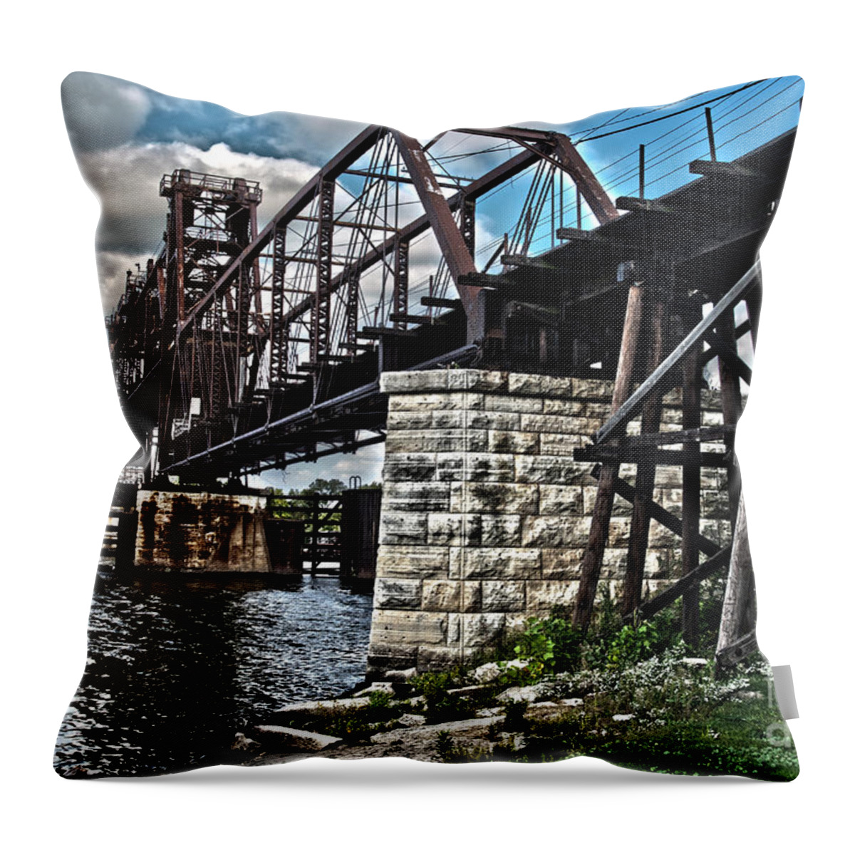 Beautiful Throw Pillow featuring the photograph Steel Water hdr number 7 by Alan Look