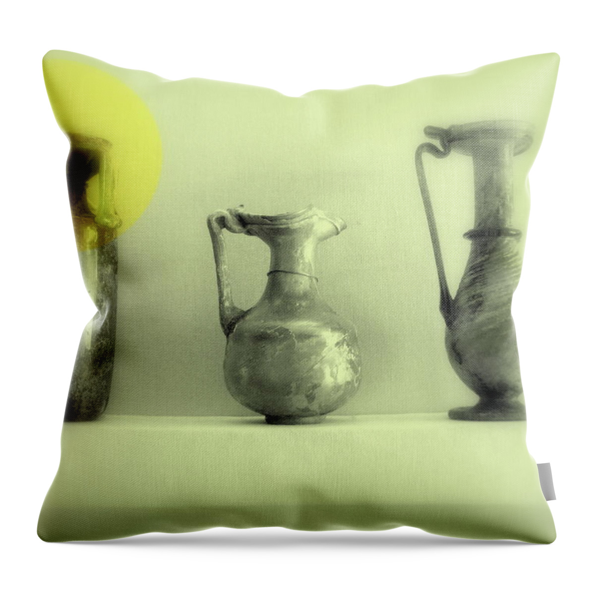 Vase Throw Pillow featuring the photograph Still life - Roman pitchers by Kathleen Grace