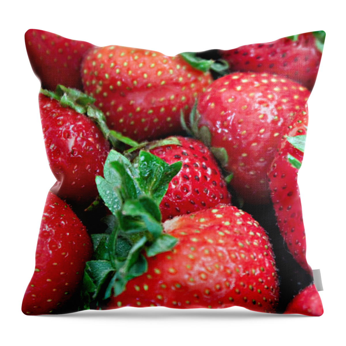 Strawberry Throw Pillow featuring the photograph Strawberry Delight by Sherry Hallemeier