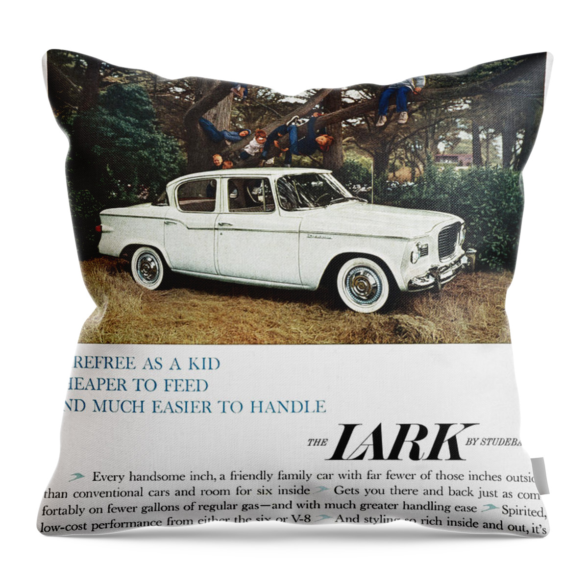 1959 Throw Pillow featuring the photograph Studebaker Ad, 1959 by Granger