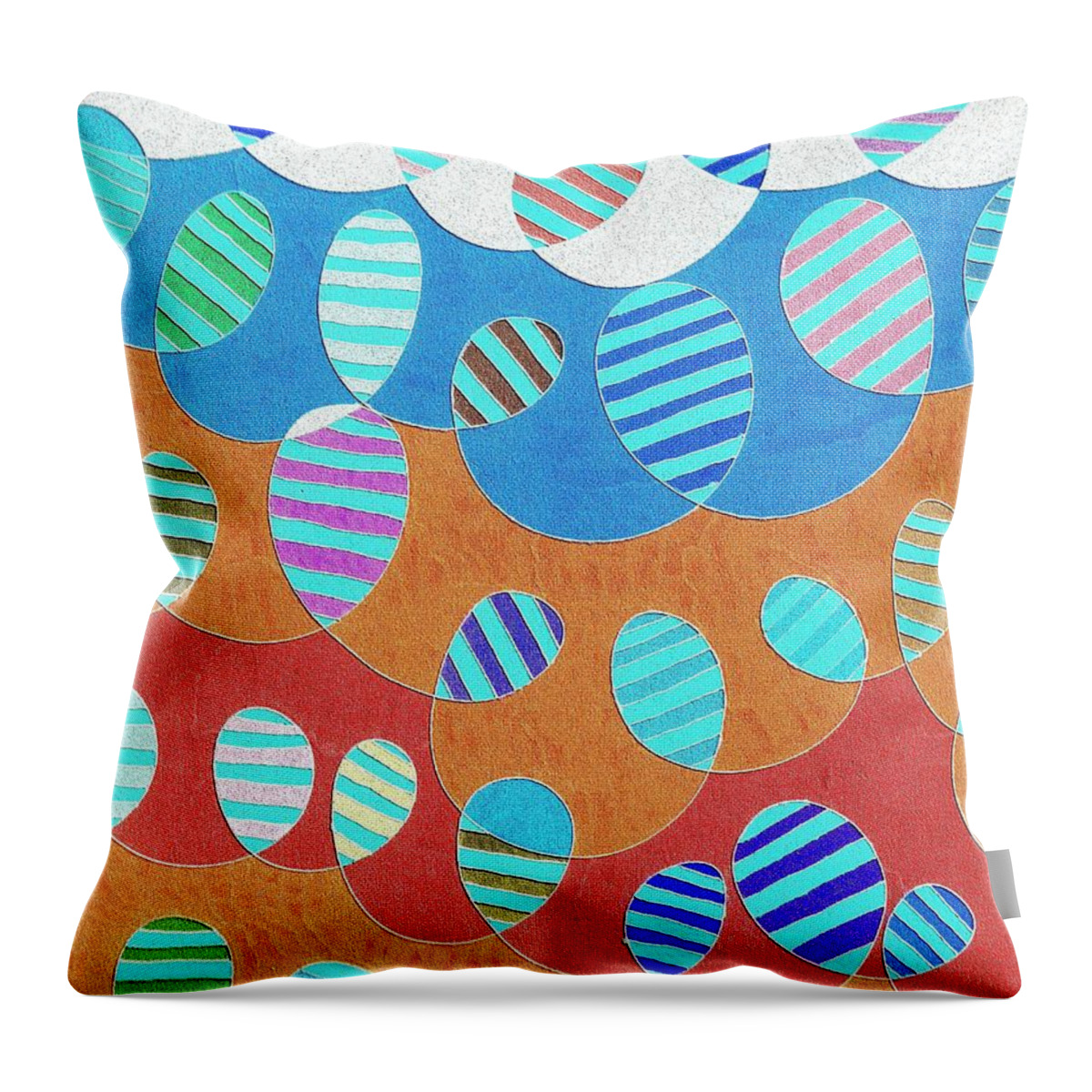 Abstract Throw Pillow featuring the digital art Sunny Balloons by Susan Epps Oliver