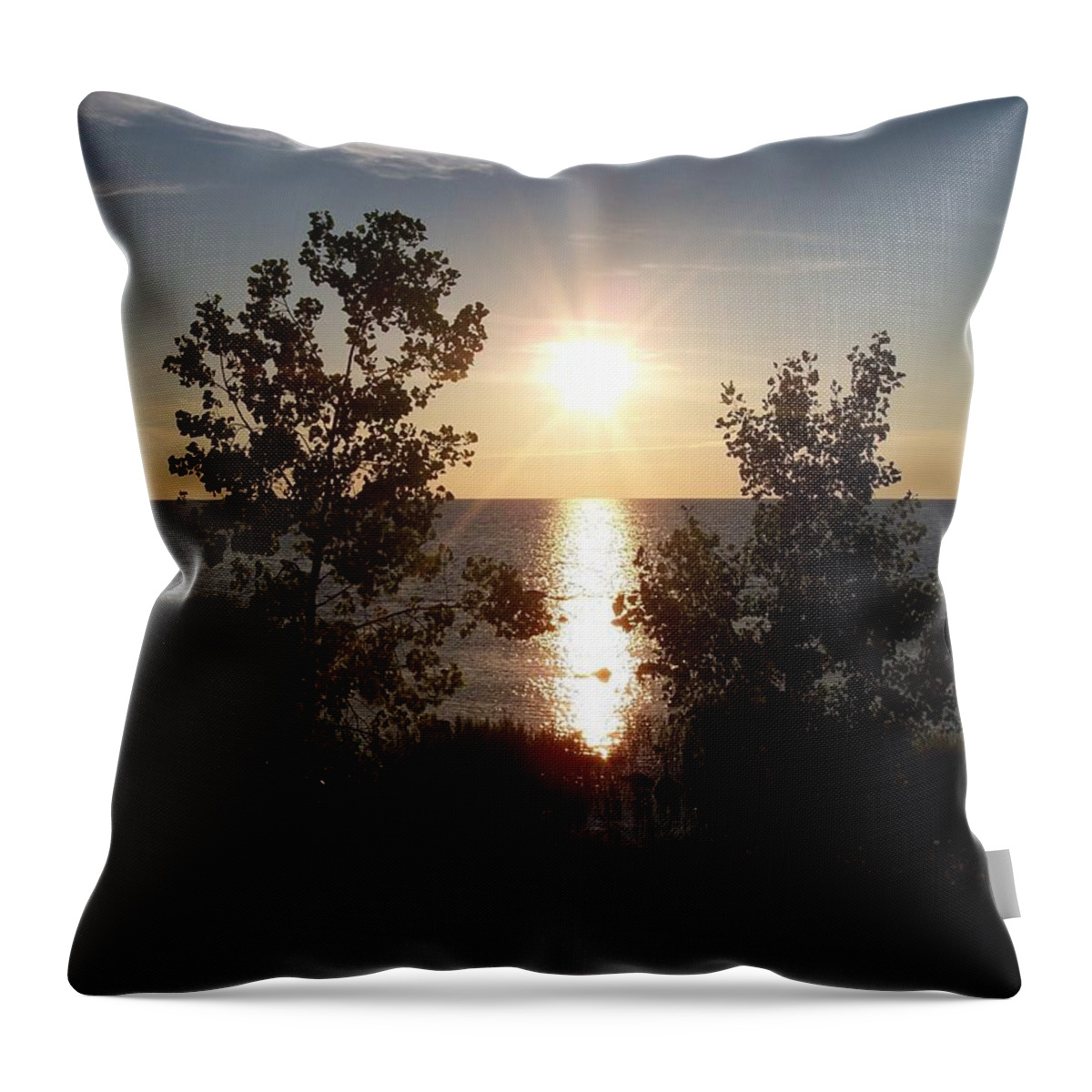 Nature Throw Pillow featuring the photograph Sunset at the Point by Michelle Miron-Rebbe