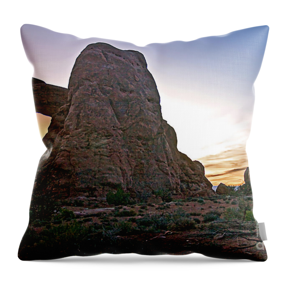 Arches National Park Throw Pillow featuring the photograph Sunset at Turret Arch by Robert Bales