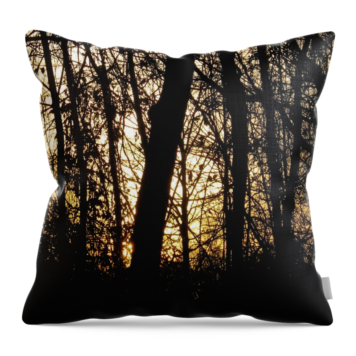 Trees Throw Pillow featuring the digital art Sunset by Dale  Ford