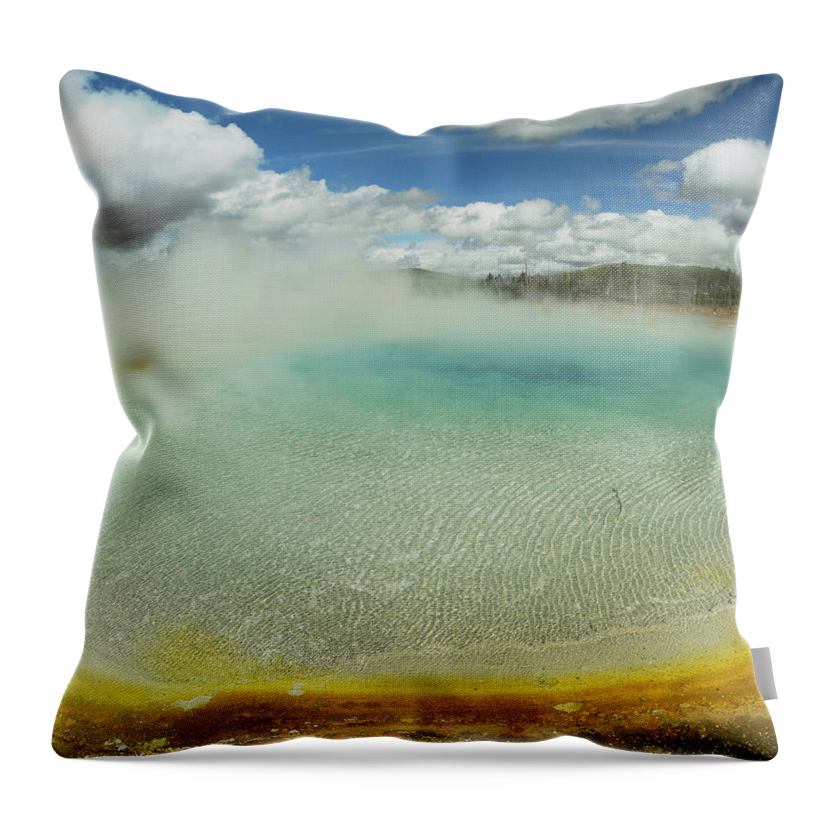 00175157 Throw Pillow featuring the photograph Sunset Lake Yellowstone National Park by Tim Fitzharris