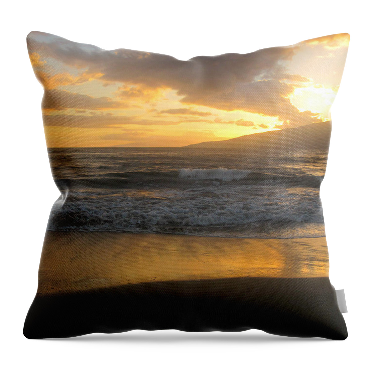 Summer Throw Pillow featuring the photograph Sunset on Maui by Marilyn Wilson