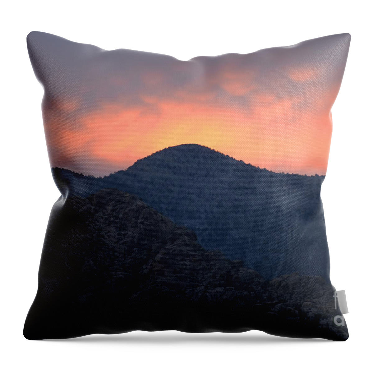 Sunset Throw Pillow featuring the photograph Sunset over Red Rock by Art Whitton