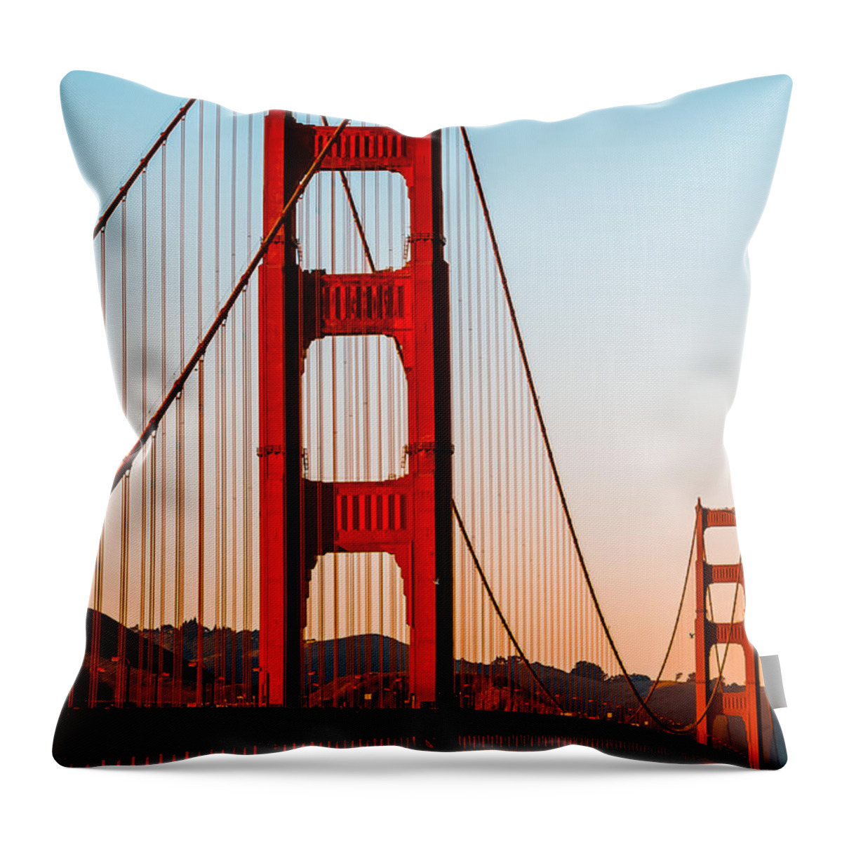 Poster Throw Pillow featuring the photograph Sunset San Fran by Ray Shiu
