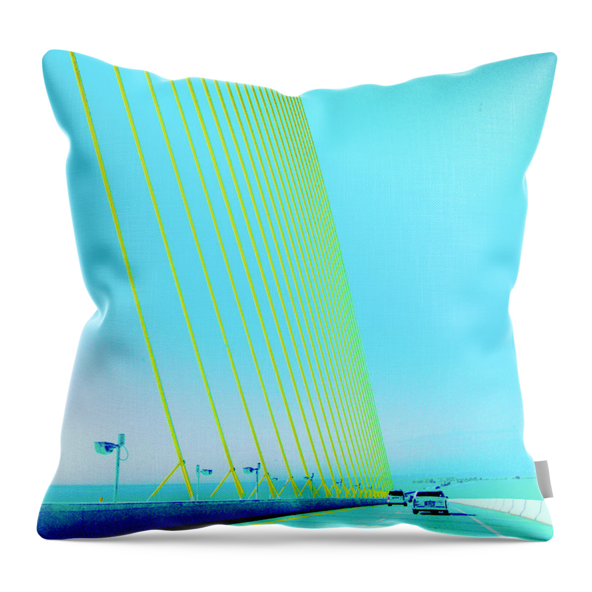 Tampa Throw Pillow featuring the photograph Sunshine Bridge by Lizi Beard-Ward