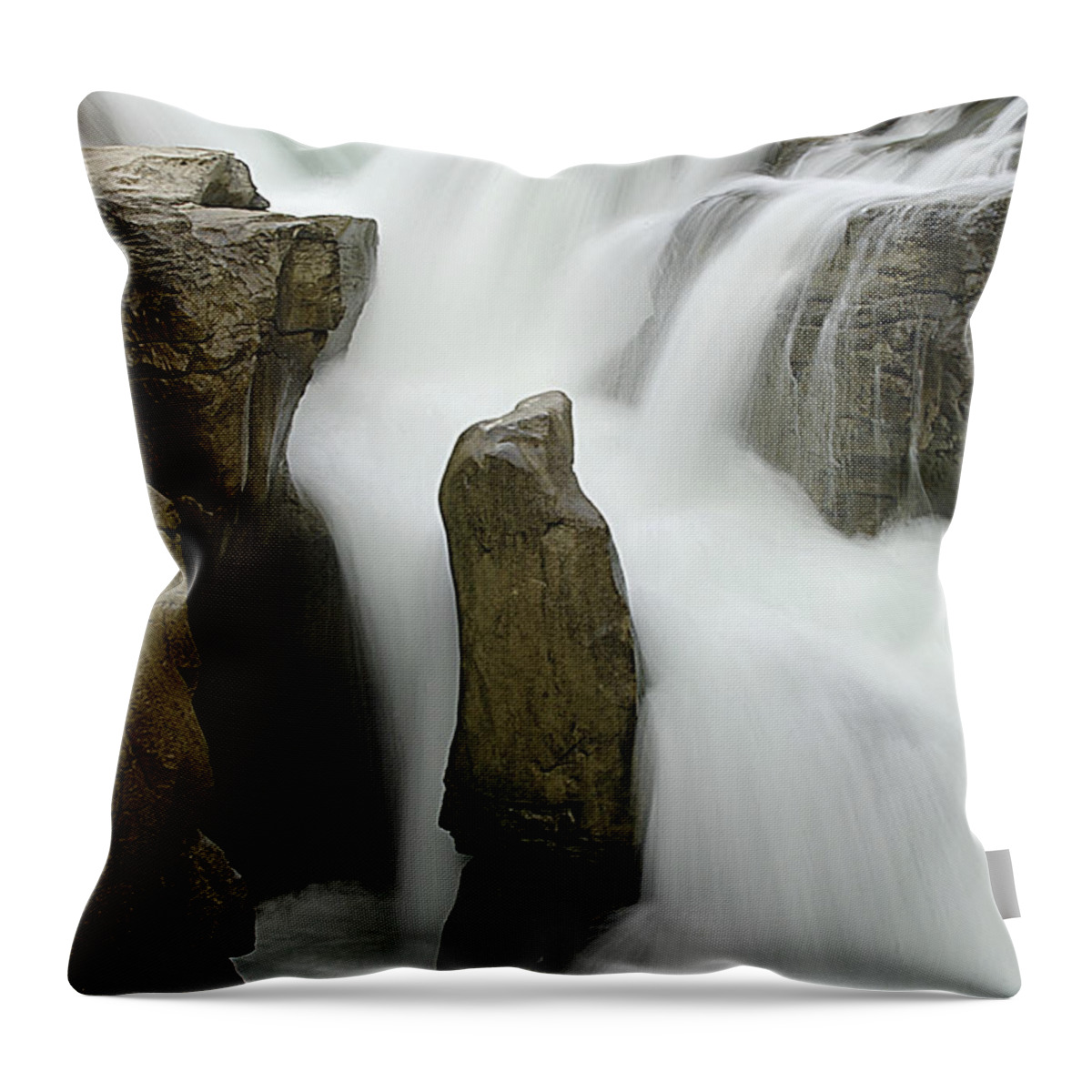 Sunwapta Falls Throw Pillow featuring the photograph Sunwapta Falls 2 by Bob Christopher