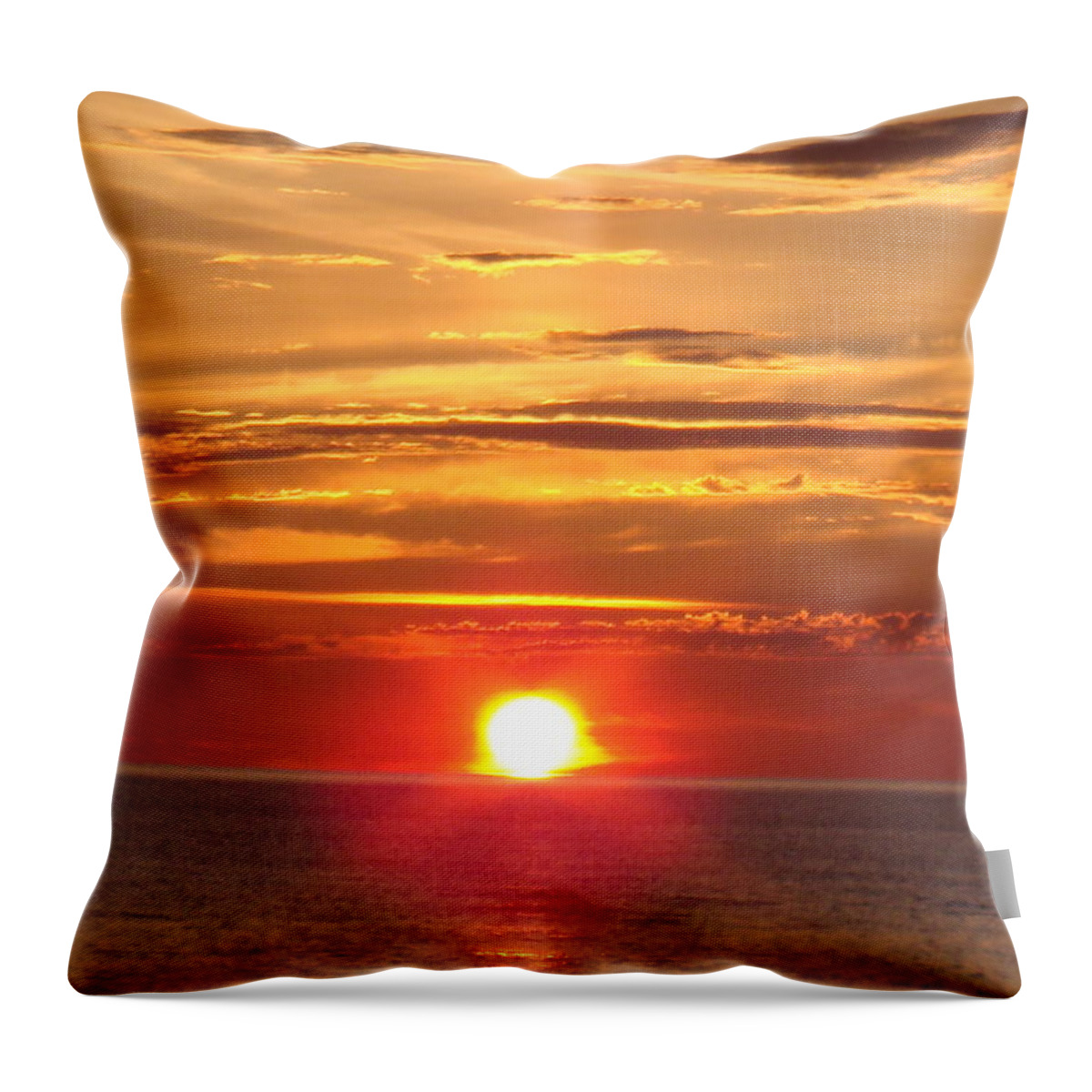 Sunset Throw Pillow featuring the photograph Superior Setting by Bonfire Photography