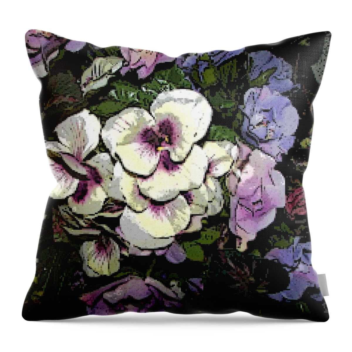 Floral Throw Pillow featuring the photograph Surrounding Pansies by Pamela Hyde Wilson