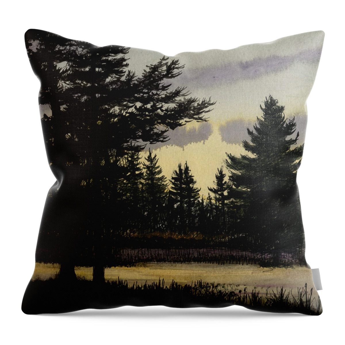 Landscape Throw Pillow featuring the painting Swallow Hollow by Arthur Barnes