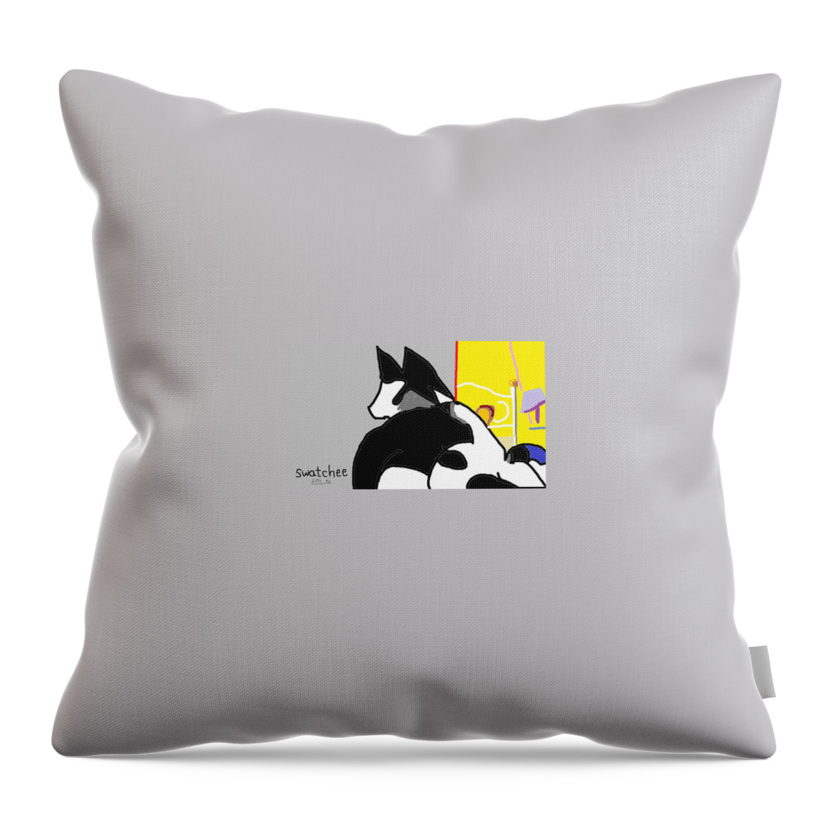 Animals Throw Pillow featuring the digital art Swatchee by Anita Dale Livaditis