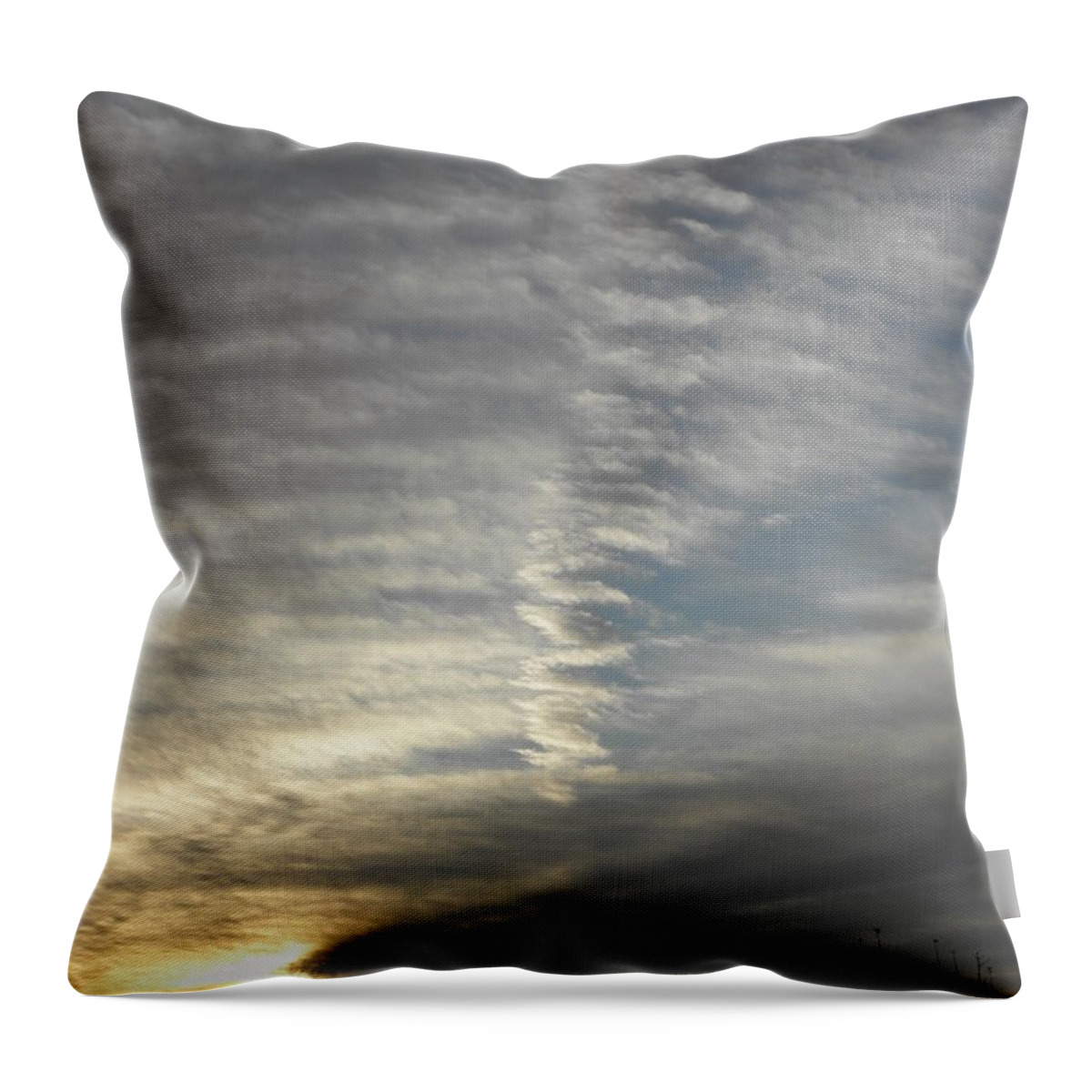 Clouds Throw Pillow featuring the photograph Swrils of clouds by Kim Galluzzo