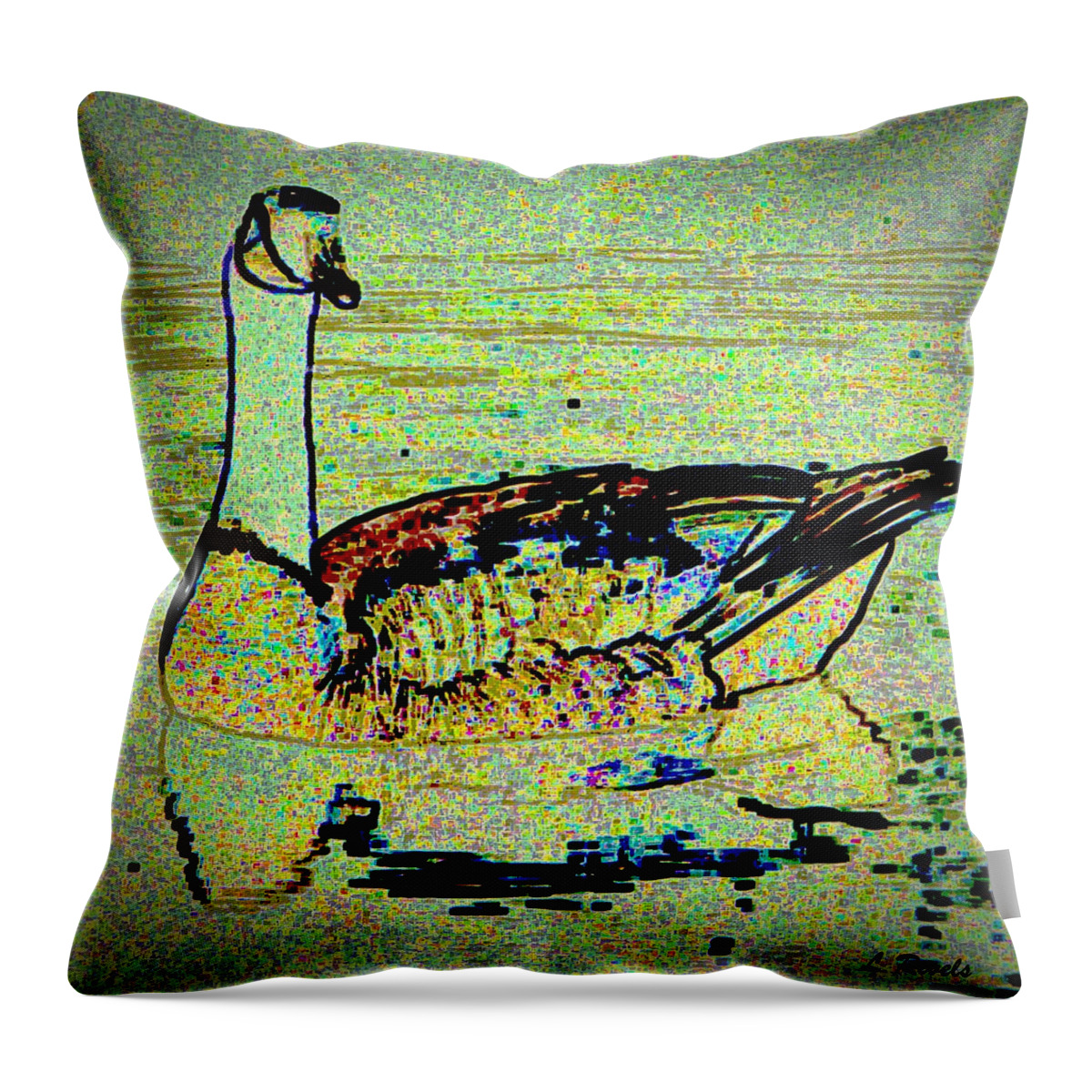 Goose Throw Pillow featuring the photograph Take A Gander by Leslie Revels