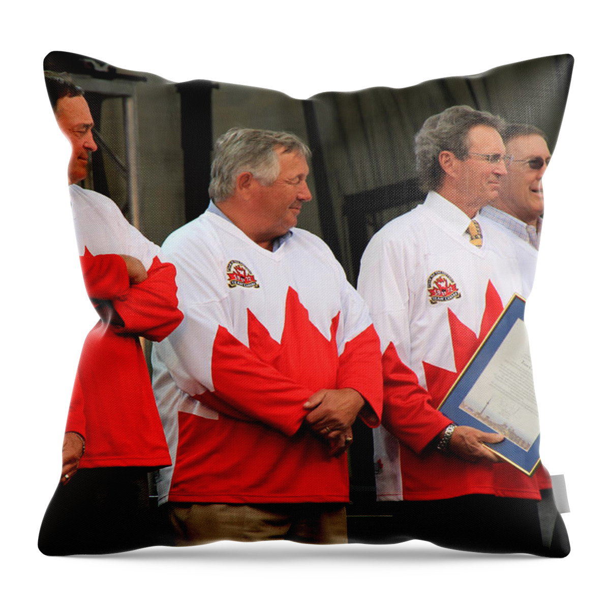 Team Canada Throw Pillow featuring the photograph Team Canada 1 by Andrew Fare