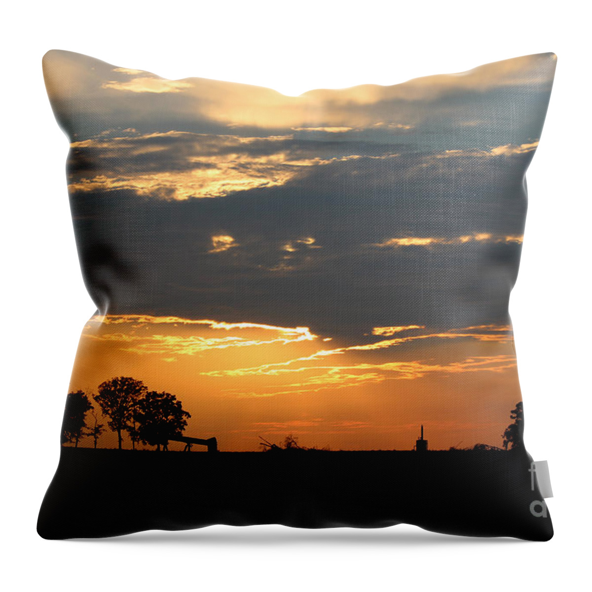 Texas Throw Pillow featuring the photograph Texas Sized Sunset by Kathy White