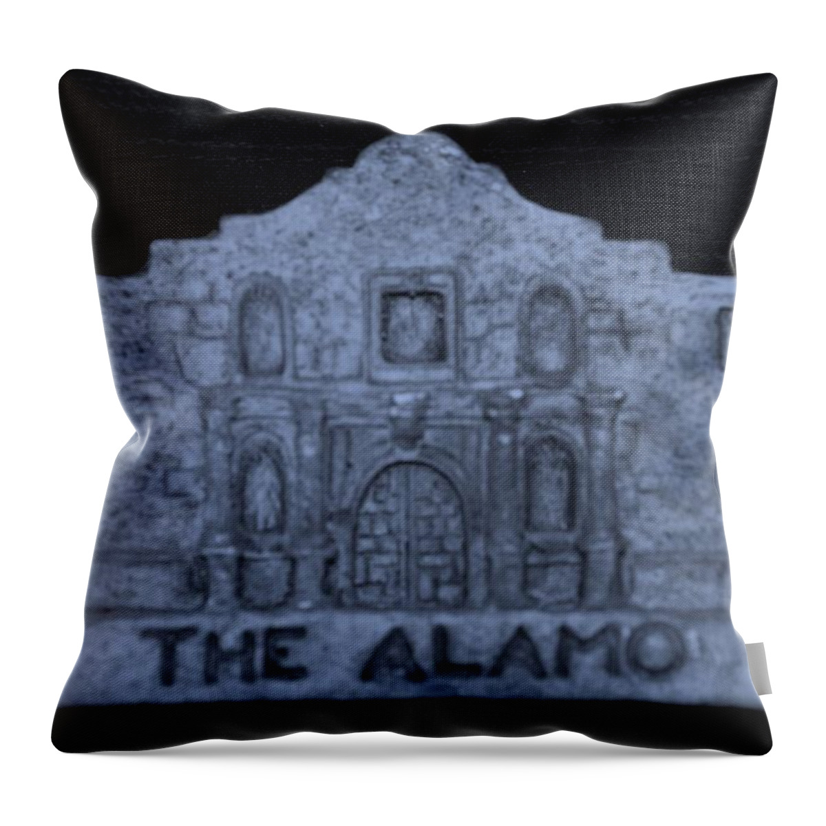 The Alamo Throw Pillow featuring the photograph THE ALAMO in CYAN by Rob Hans