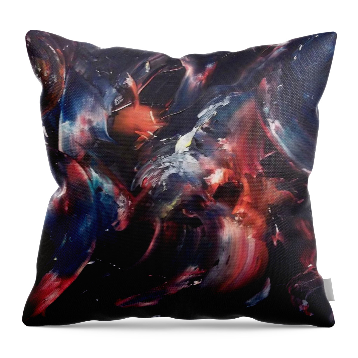 Abstract Throw Pillow featuring the painting The Center by Stephen King