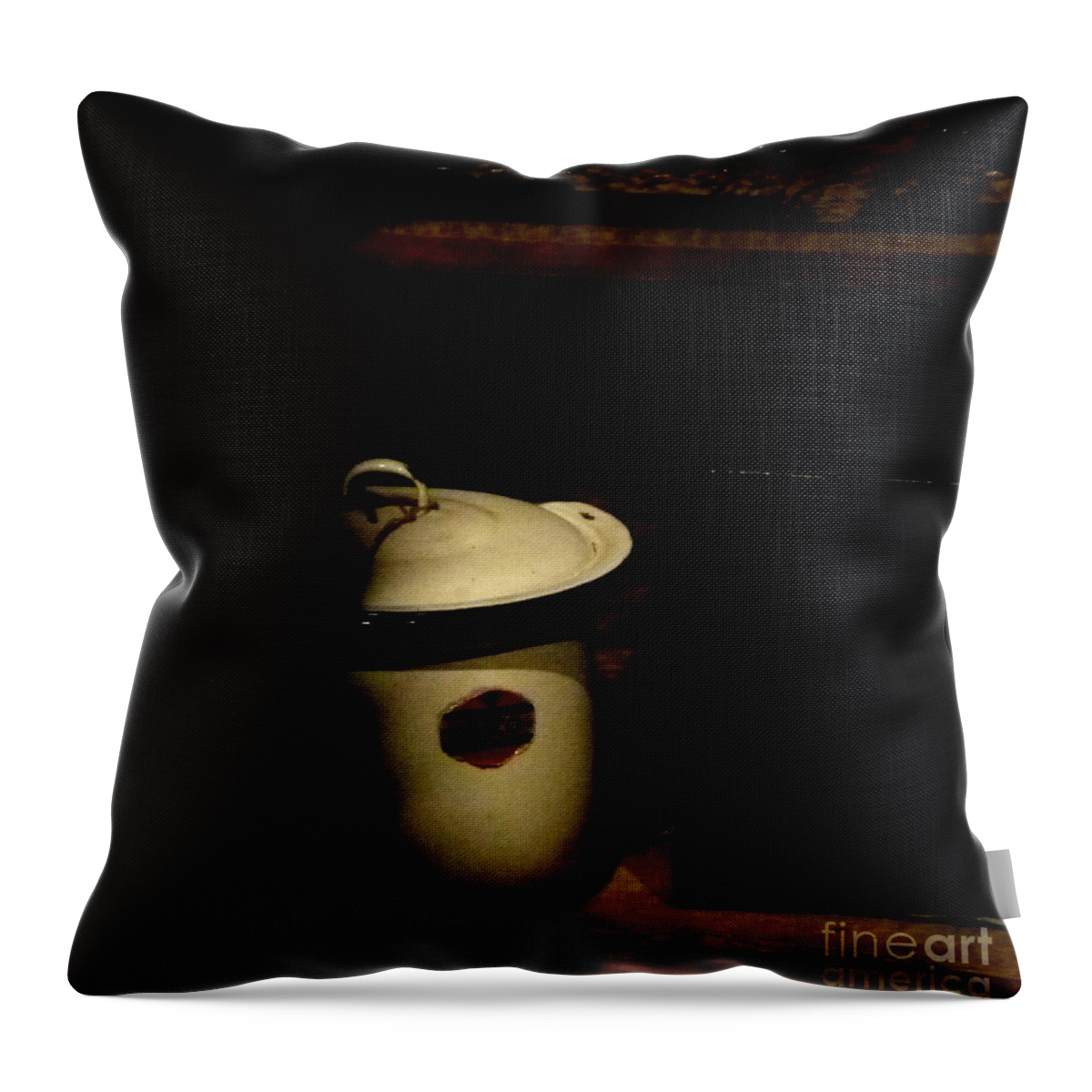 Still Life Throw Pillow featuring the photograph The chamber pot by Newel Hunter