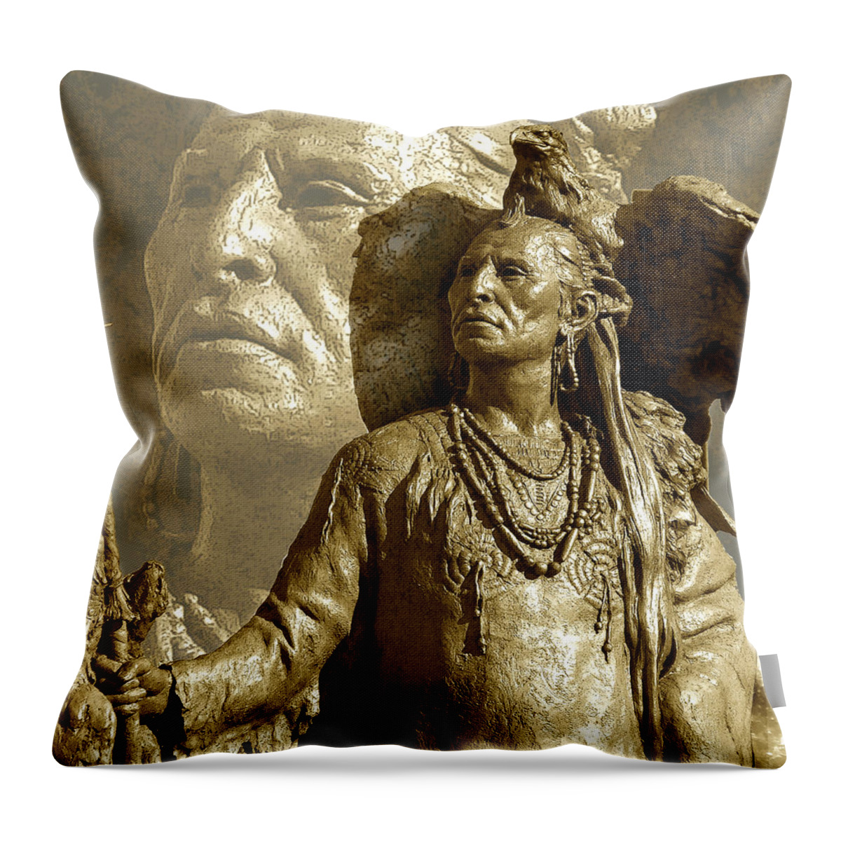 American Throw Pillow featuring the photograph The Chief by Ginny Schmidt